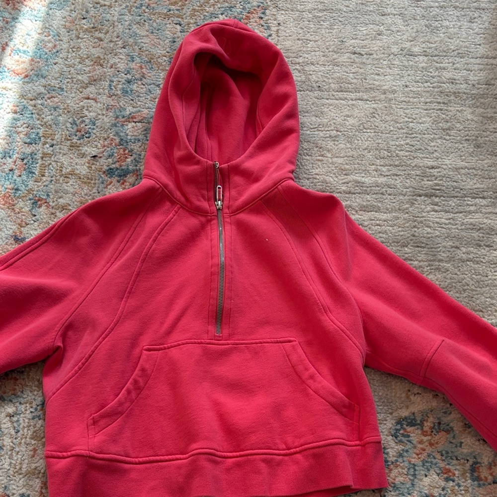 Lululemon Pink Hooded Sweatshirt with Half-Zip